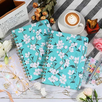 Teal Floral Journal - Premium Thick Paper, Hardcover Notebook