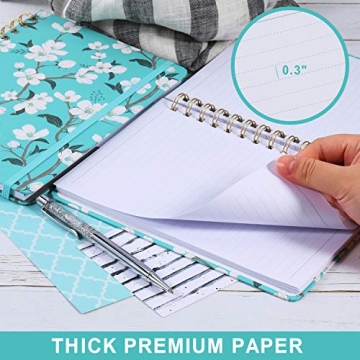 Teal Floral Journal - Premium Thick Paper, Hardcover Notebook