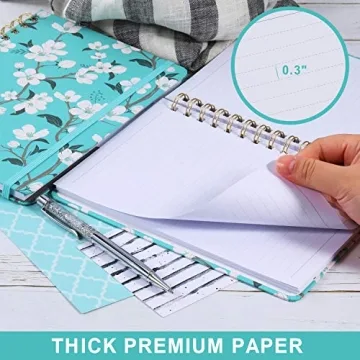 Teal Floral Journal - Premium Thick Paper, Hardcover Notebook