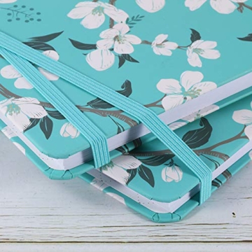 Teal Floral Journal - Premium Thick Paper, Hardcover Notebook