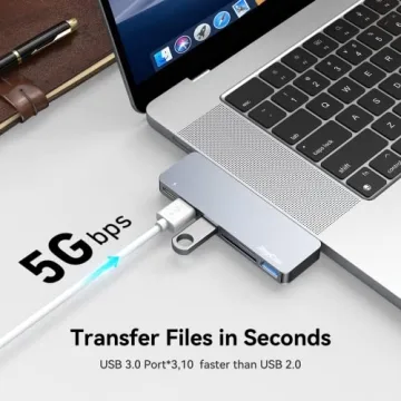 RayCue USB C Hub Multiport Adapter for MacBook Pro Air