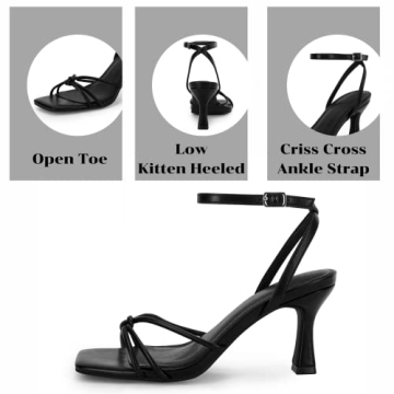 LAICIGO Comfortable Square Open Toe Heeled Sandals