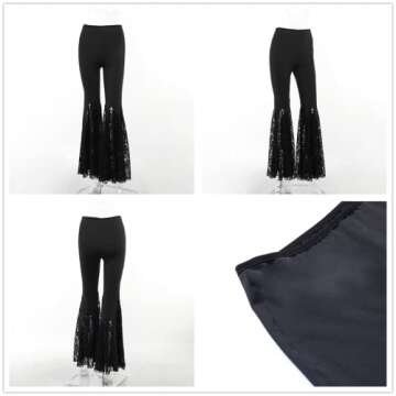 Instobig Goth Fashion Flare Pants for Women - Bell Bottom Style