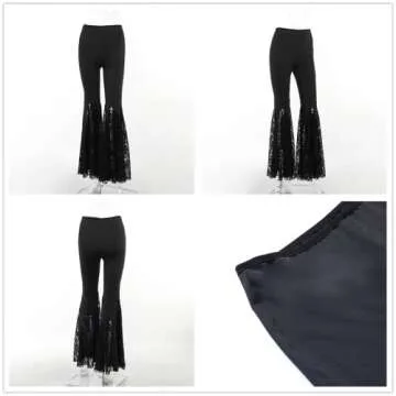 Instobig Goth Fashion Flare Pants for Women - Bell Bottom Style