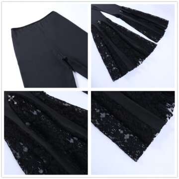 Instobig Goth Fashion Flare Pants for Women - Bell Bottom Style