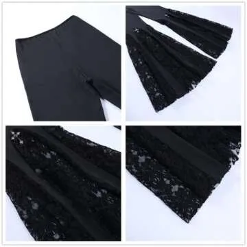 Instobig Goth Fashion Flare Pants for Women - Bell Bottom Style