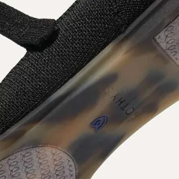 Rothy's The Square Mary Jane Women's Slip-On Shoes, Square-Toe Flats, Black, Made from Recycled Plastic Bottles & Machine Washable, Size 9