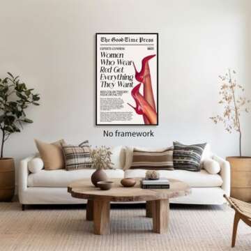 Trendy Red High Heel Wall Art for Girly Bedroom Decor