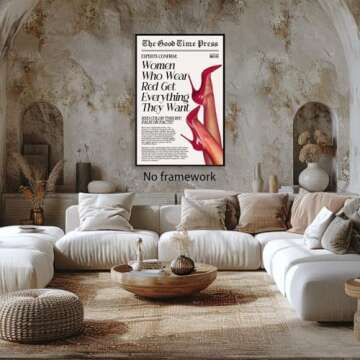 Trendy Red High Heel Wall Art for Girly Bedroom Decor