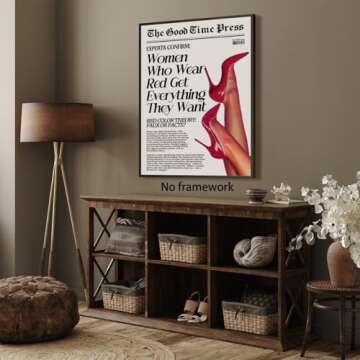 Trendy Red High Heel Wall Art for Girly Bedroom Decor