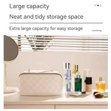 Fogude PU Leather Makeup Bag - Stylish Travel Cosmetic Bag