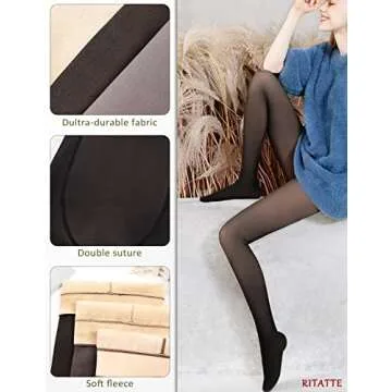 Warm Fleece Lined Tights for Women - Stylish Comfort