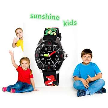 Kids Waterproof Watch, 3D Lovely Cartoon Watch for Girl and Boy-The Best Gift, Black Dragon, Japanes...