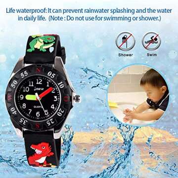 Kids Waterproof Watch, 3D Lovely Cartoon Watch for Girl and Boy-The Best Gift, Black Dragon, Japanese