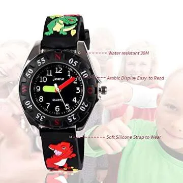 Kids Waterproof Watch, 3D Lovely Cartoon Watch for Girl and Boy-The Best Gift, Black Dragon, Japanese