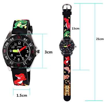 Kids Waterproof Watch, 3D Lovely Cartoon Watch for Girl and Boy-The Best Gift, Black Dragon, Japanese