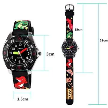Kids Waterproof Watch, 3D Lovely Cartoon Watch for Girl and Boy-The Best Gift, Black Dragon, Japanese