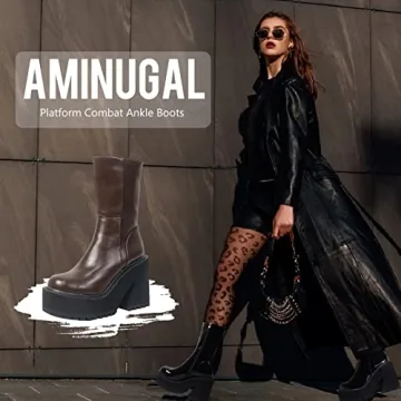 AMINUGAL Stylish Wedge Heel Ankle Boots for Women