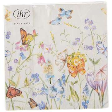 IHR 3-Ply Party Napkins with Butterfly and Blossom Design