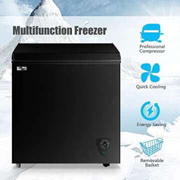 5.0 Cubic Feet Deep Chest Freezer for Home & Office