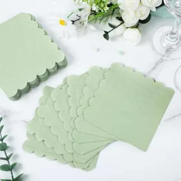 Elegant Sage Green Cocktail Napkins - 120 Pcs