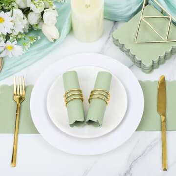 Elegant Sage Green Cocktail Napkins - 120 Pcs