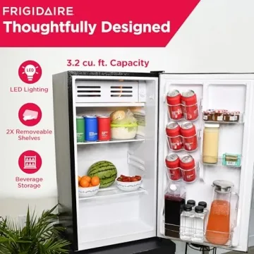 Compact Frigidaire Mini Fridge - 3.2 Cu Ft Stainless Steel