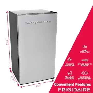 Compact Frigidaire Mini Fridge - 3.2 Cu Ft Stainless Steel