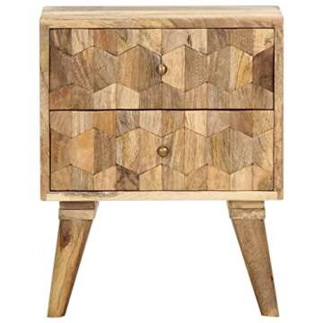 Matalde 15.7"x11.8" Solid Mango Wood Nightstand