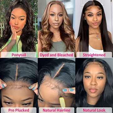 Hedy Body Wave Lace Front Wigs Human Hair Pre Plucked with Baby Hair Glueless 180% Density 10A Lace Closure Wigs for Black Women Natural Color 22 inch