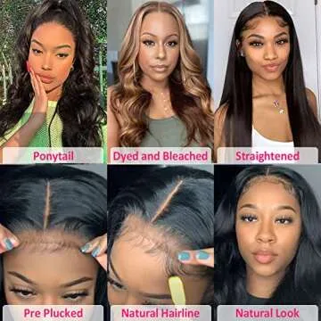 Hedy Body Wave Lace Front Wigs Human Hair Pre Plucked with Baby Hair Glueless 180% Density 10A Lace Closure Wigs for Black Women Natural Color 22 inch
