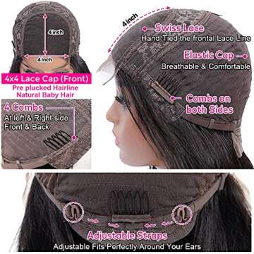 Hedy Body Wave Lace Front Wigs Human Hair Pre Plucked with Baby Hair Glueless 180% Density 10A Lace Closure Wigs for Black Women Natural Color 22 inch