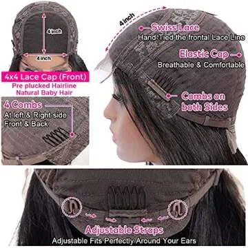 Hedy Body Wave Lace Front Wigs Human Hair Pre Plucked with Baby Hair Glueless 180% Density 10A Lace Closure Wigs for Black Women Natural Color 22 inch