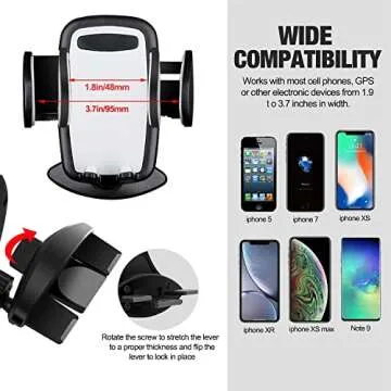 CD Slot Car Phone Mount, Universal CD Slot & Air Vent Phone Holder Hands-Free CD Player Car Cradle Vehicle Mount for iPhone 14 13 12 11 Pro Max XS XR SE Galaxy S23 S22 S21 S20 S10 Android Phones
