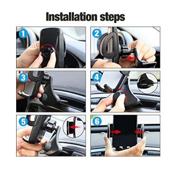 CD Slot Car Phone Mount, Universal CD Slot & Air Vent Phone Holder Hands-Free CD Player Car Cradle Vehicle Mount for iPhone 14 13 12 11 Pro Max XS XR SE Galaxy S23 S22 S21 S20 S10 Android Phones