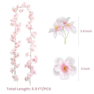 Elegant Cherry Blossom Garland for Weddings and Decor