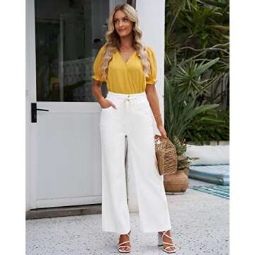 GRAPENT Women's Jeans for Women High Waisted Bootcut Jeans for Women High Waisted Womens Baggy Jeans High Rise Bootcut Jeans for Women Color Brilliant White Size 8 Size 10