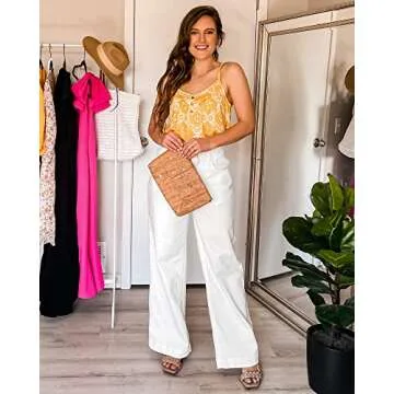 GRAPENT Women's Jeans for Women High Waisted Bootcut Jeans for Women High Waisted Womens Baggy Jeans High Rise Bootcut Jeans for Women Color Brilliant White Size 8 Size 10