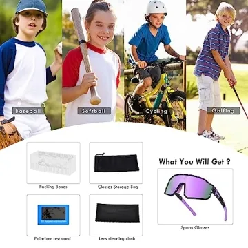 MVPTGRS Youth Sport Sunglasses for Ages 8-14