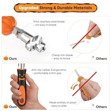 Heavy Duty Pumpkin Carving Kit - 31 Tools & Stencils