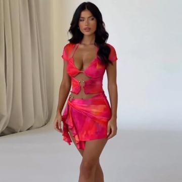 Stylish Gradient Two-Piece Summer Skirt Set for Women