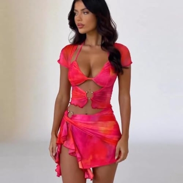 Stylish Gradient Two-Piece Summer Skirt Set for Women