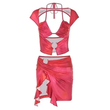 Stylish Gradient Two-Piece Summer Skirt Set for Women