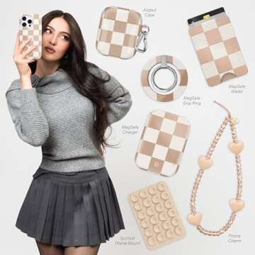 VELVET CAVIAR Checkered Phone Case for iPhone 15 Pro for Women - Compatible with MagSafe - 10ft Drop...