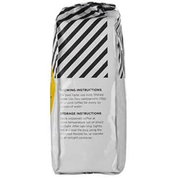 Amazon Fresh Just Bright Whole Bean Coffee, Light Roast, 12 Ounce (Pack of 3)