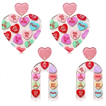 Charming Heart Message Earrings for Valentine's Day - Cute & Lightweight Dangle Design