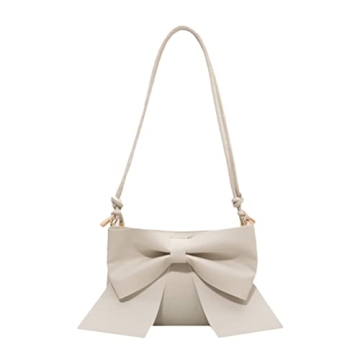 LUOZZY Bowknot Handbag Purse Cute Leather Mini Shoulder Bag Top-handle Totes Satchel Creative Gifts ...