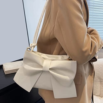 LUOZZY Bowknot Handbag Stylish Leather Mini Purse