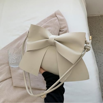 LUOZZY Bowknot Handbag Stylish Leather Mini Purse