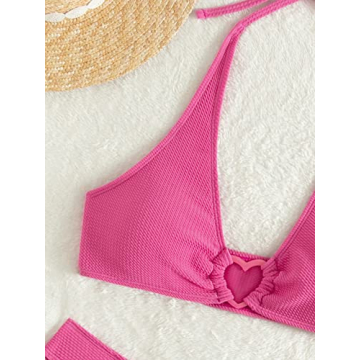 Adorable OYOANGLE Women's Hot Pink Bikini Set